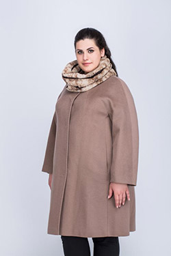Женское драповое пальто большого размера в МСК