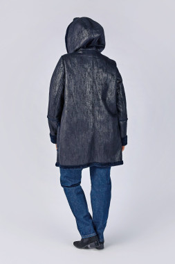 Пальто-дубленка 3-0111-319 темно-синий